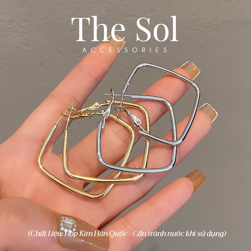  Bông Tai Hàn Quốc Square Hoops 