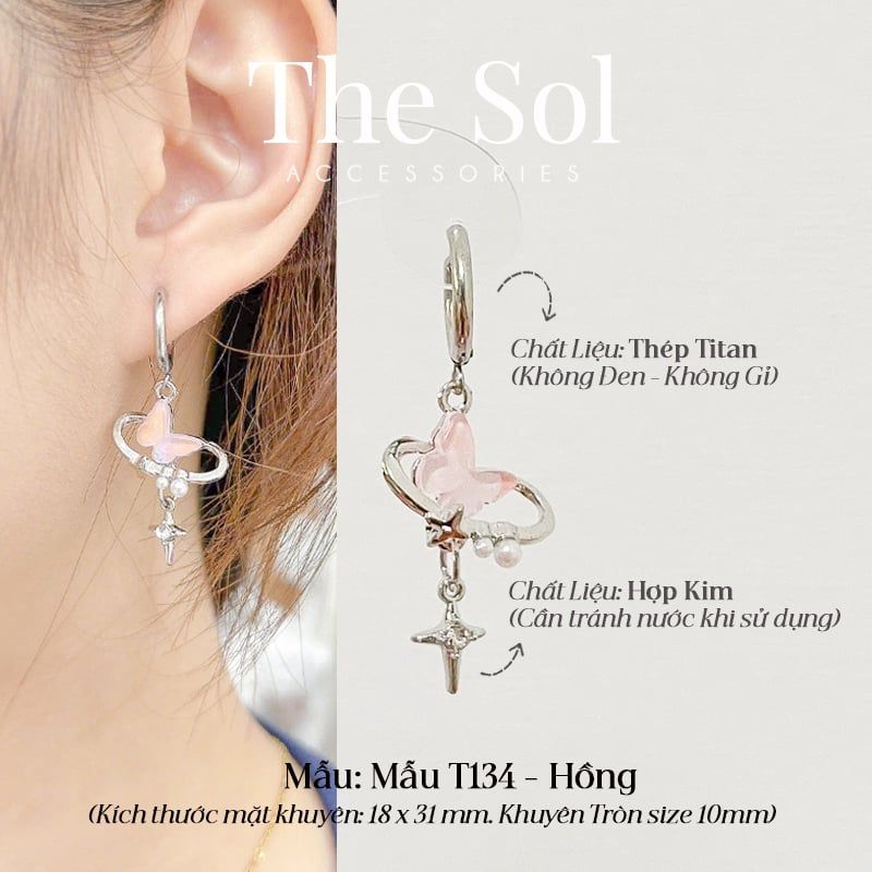  Khuyên Tai Titan The Butterfly - Mẫu T134 