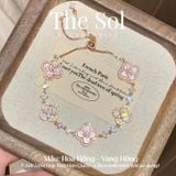  Lắc Tay Dây Rút Hàn Quốc Cỏ 4 Lá Đính Đá Cao Cấp 