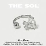  Khuyên Tai Thép Xi Mạ SEPTUM Hồ Điệp Đính Đá Trắng 