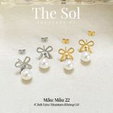  Bông Tai Titan Pearl Bow - Mẫu 22 