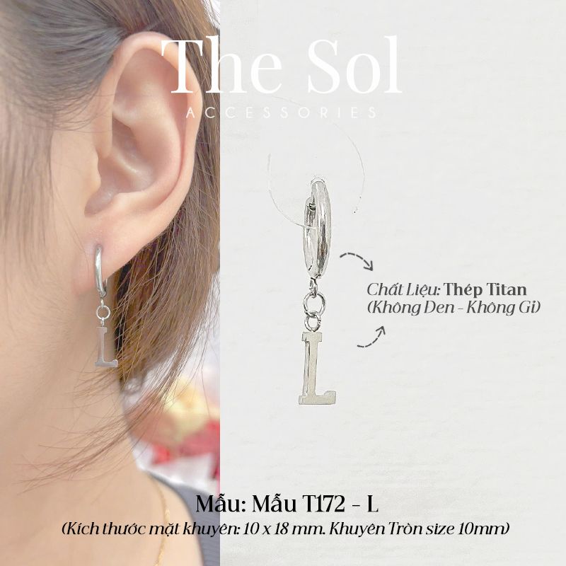  Khuyên Tai Titan The Alphabet - Mẫu T172 