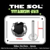  Khuyên Tai TITANIUM G23 Đính Đá Tròn Nhiều Màu 