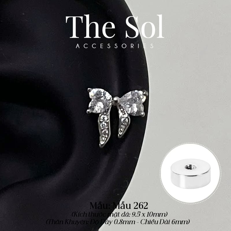  Khuyên Tai Thép Xi Mạ The Bow - Mẫu 262 