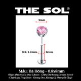  Khuyên Tai Titan Unisex Đính Đá Đầu Rút 