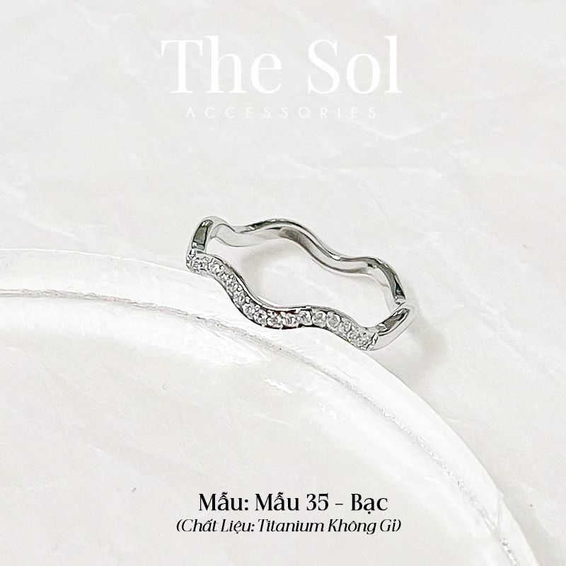  Nhẫn Titan Diamond Wave - Mẫu 35 