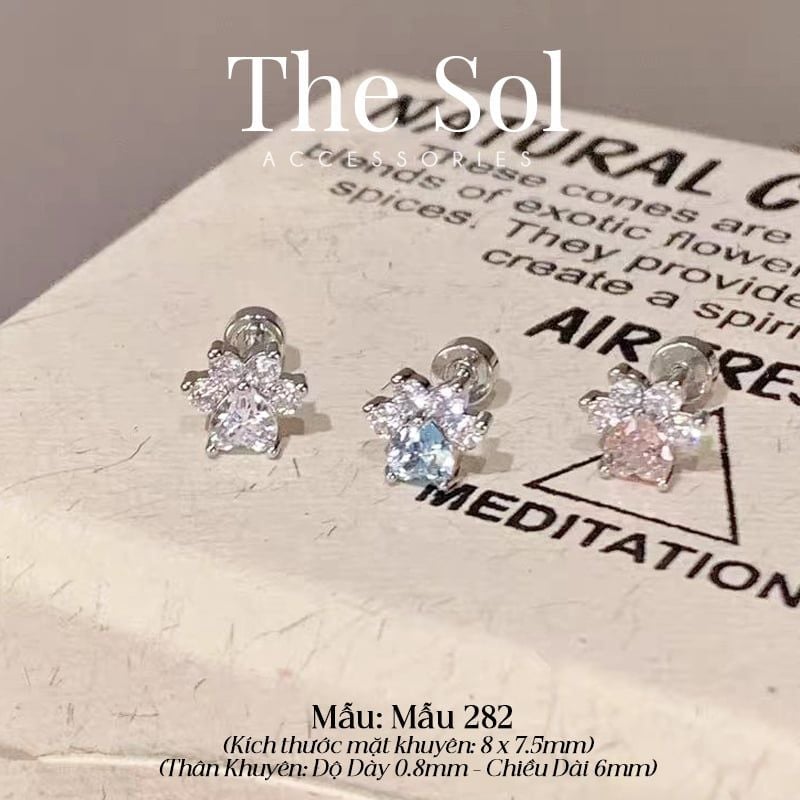  Khuyên Tai Thép Xi Mạ Cat's Feet - Mẫu 282 