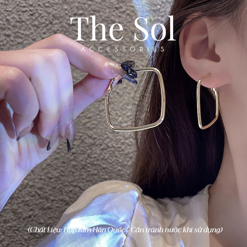  Bông Tai Hàn Quốc Square Hoops 