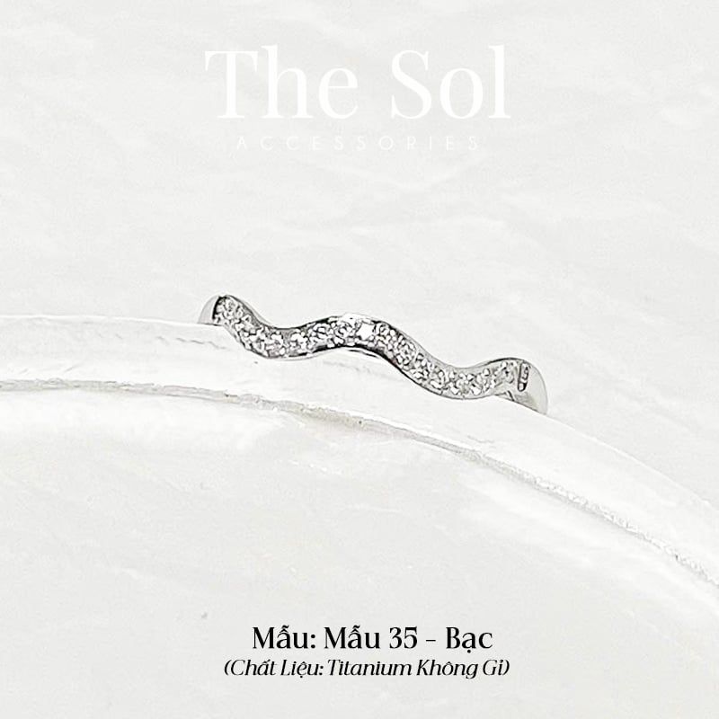  Nhẫn Titan Diamond Wave - Mẫu 35 