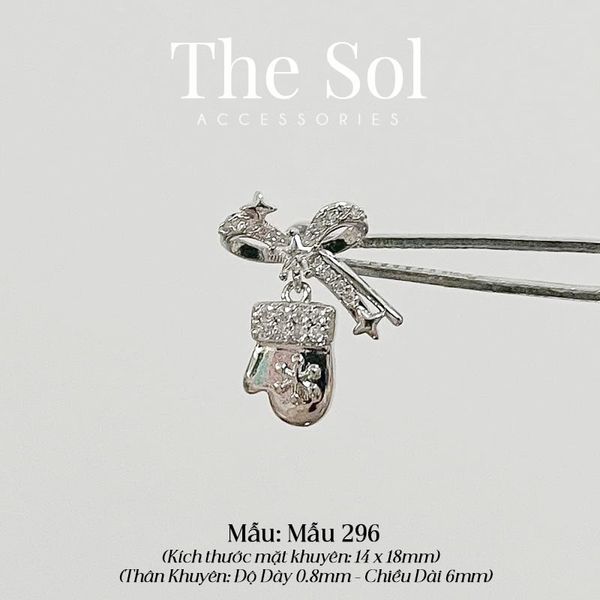  Khuyên Tai Thép Xi Mạ Giáng Sinh - Mẫu 296 