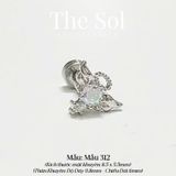  Khuyên Tai Thép Xi Mạ Opal Wings - Mẫu 312 