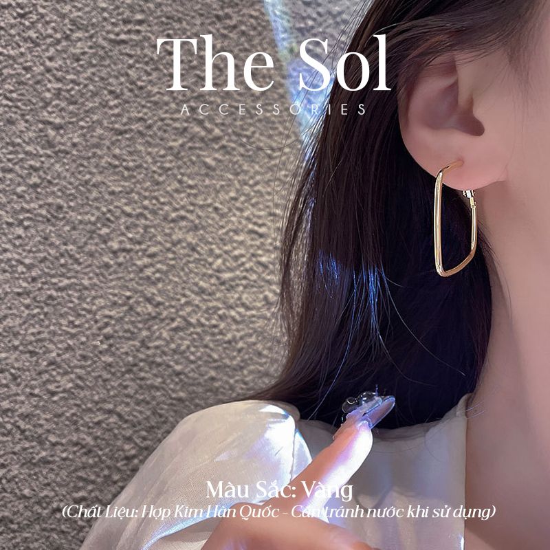 Bông Tai Hàn Quốc Square Hoops 