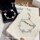  Lắc Tay Dây Rút Hàn Quốc Cỏ 4 Lá Đính Đá Cao Cấp 