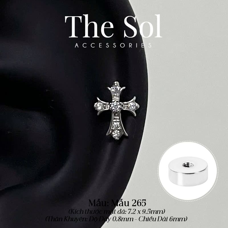  Khuyên Tai Thép Xi Mạ Chrome Heart - Mẫu 265 