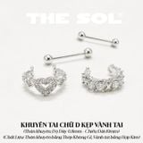  Khuyên Tai Thép Xi Mạ Kẹp Vành Tai Đính Đá - Mẫu 124 