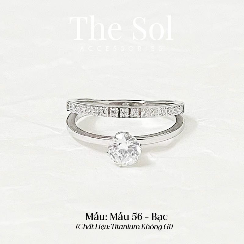  Nhẫn Titan Dot Diamond Line - Mẫu 56 