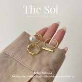  Set Nhẫn Hàn Quốc Pearl Golden - Mẫu 14 
