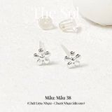 [SHOPEE] Bông Tai Nhựa Nhiều Mẫu Chuôi Su - Màu Bạc 