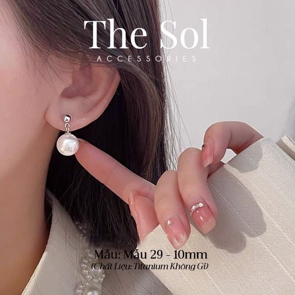  Bông Tai Titan Drop Pearl - Mẫu 29 