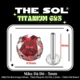  Khuyên Tai TITANIUM G23 Đính Đá Tròn Nhiều Màu 