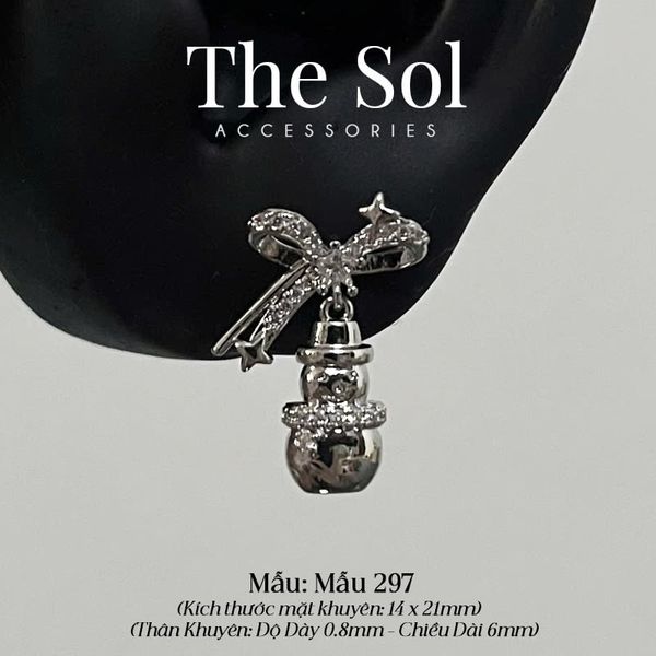  Khuyên Tai Thép Xi Mạ Giáng Sinh - Mẫu 297 