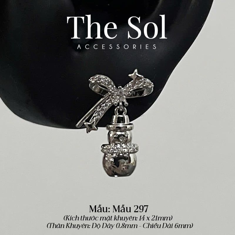  Khuyên Tai Thép Xi Mạ Giáng Sinh - Mẫu 297 