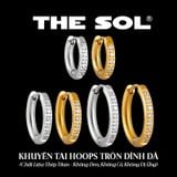  Khuyên Tai Titan Unisex Hoops Tròn Đính Đá 