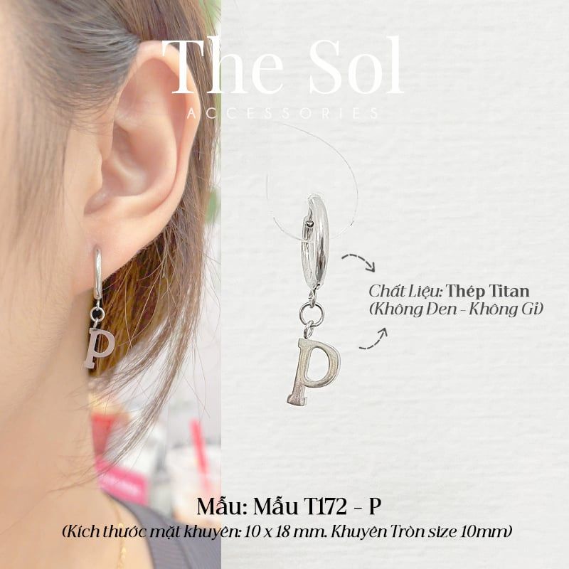  Khuyên Tai Titan The Alphabet - Mẫu T172 