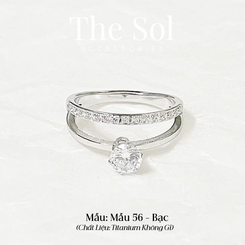  Nhẫn Titan Dot Diamond Line - Mẫu 56 