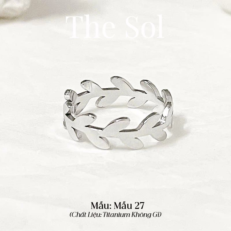  Nhẫn Titan Leaf Line - Mẫu 27 