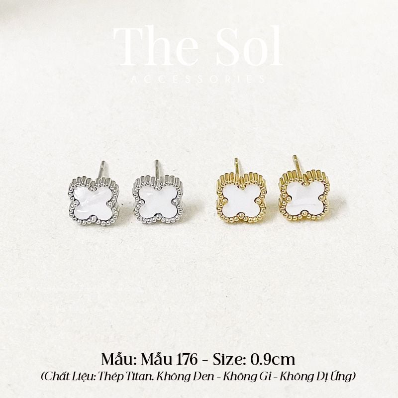  Bông Tai Titan White Lou 0.9cm - Mẫu 176 