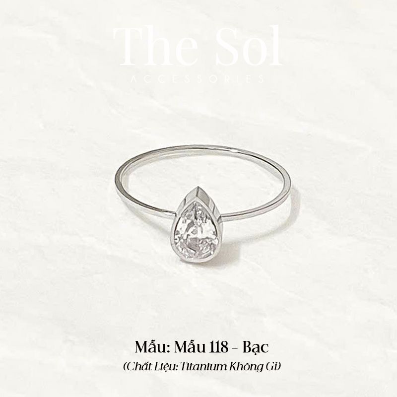  Nhẫn Titan Diamond Drop - Mẫu 118 