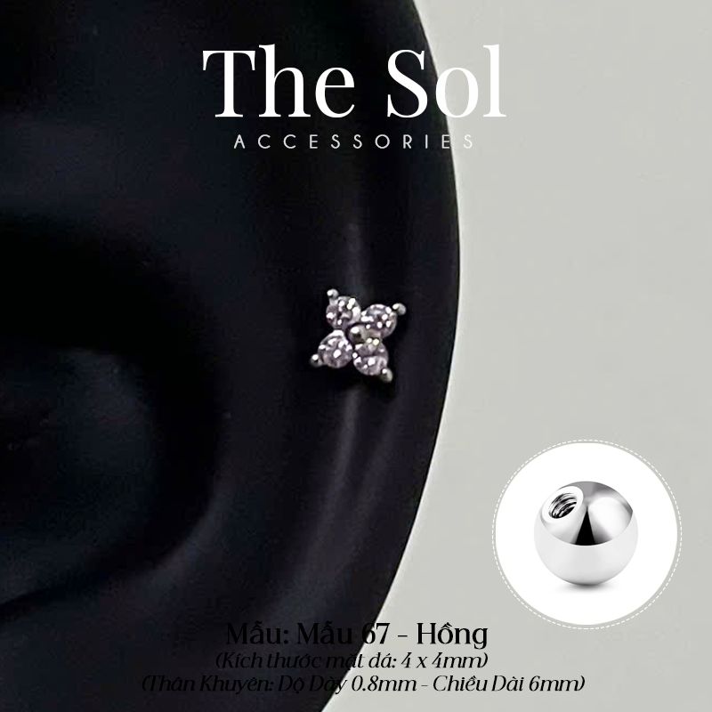  Khuyên Tai Thép Xi Mạ Mini Flower - Mẫu 67 