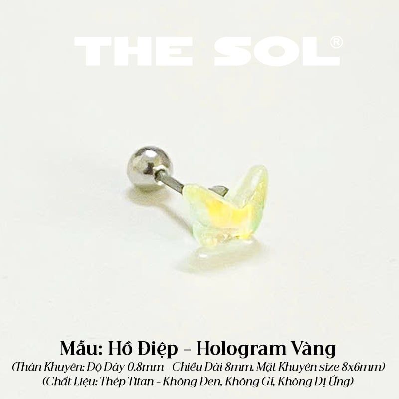  Khuyên Tai Thép Titan Màu Sắc Hologram 