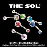  Khuyên Rốn Titan Unisex Đính Đá 2 Đầu 