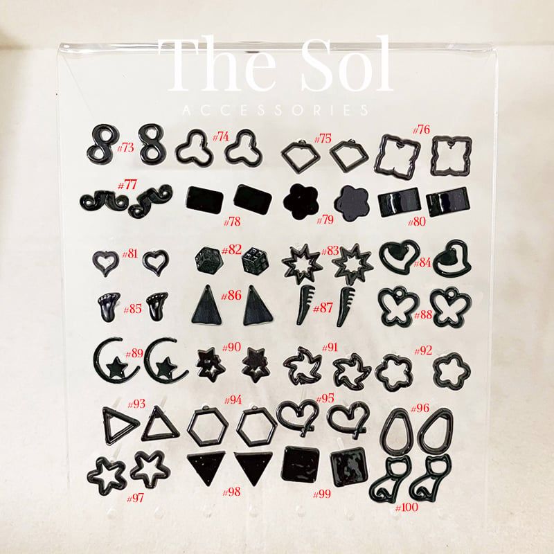  [SHOPEE] Bông Tai Nhựa Nhiều Mẫu Chuôi Su - Màu Đen 