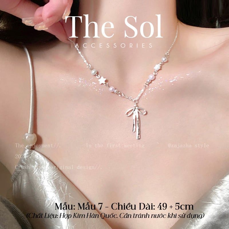  Dây Chuyền Hàn Quốc Silver Bow - Mẫu 7 