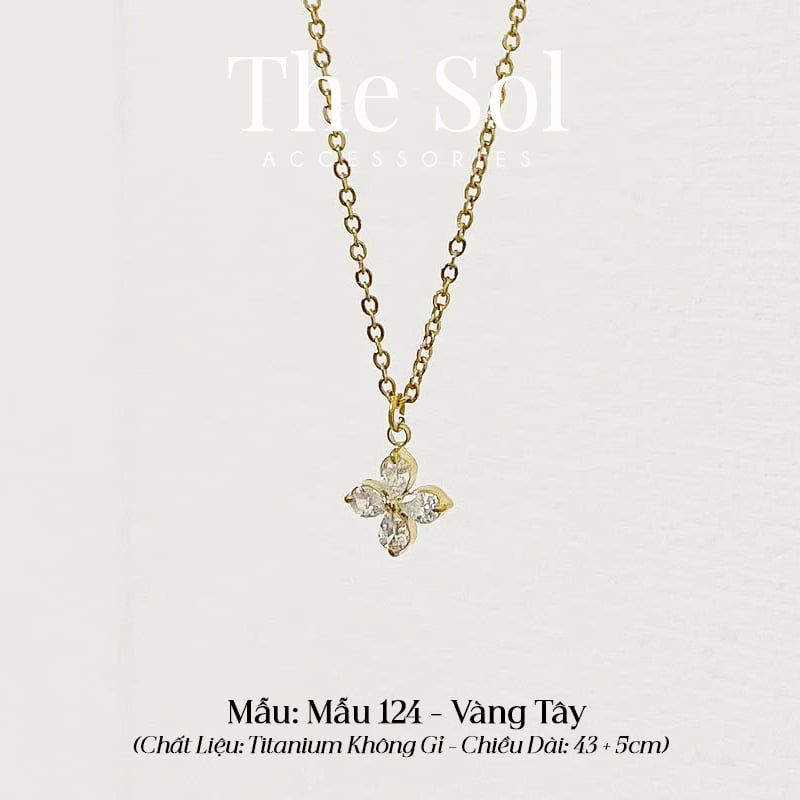  Dây Chuyền Titan Diamond Clover - Mẫu 124 
