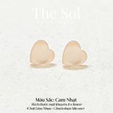  Bông Tai Nhựa Đính Trái Tim Sắc Màu 