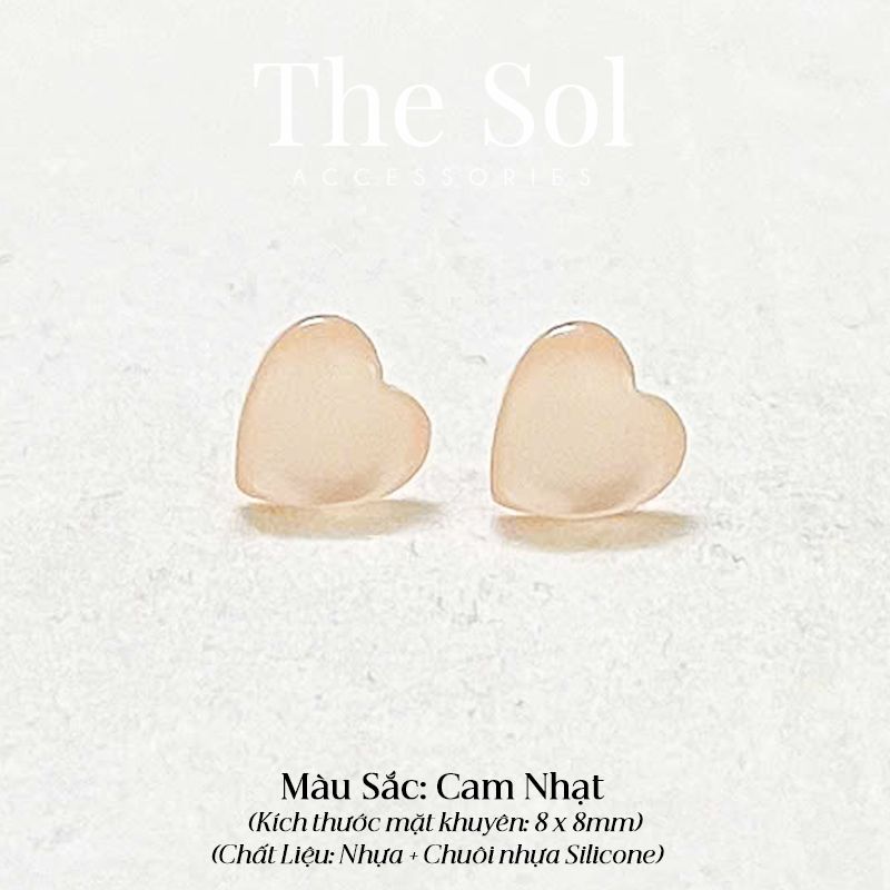  Bông Tai Nhựa Đính Trái Tim Sắc Màu 