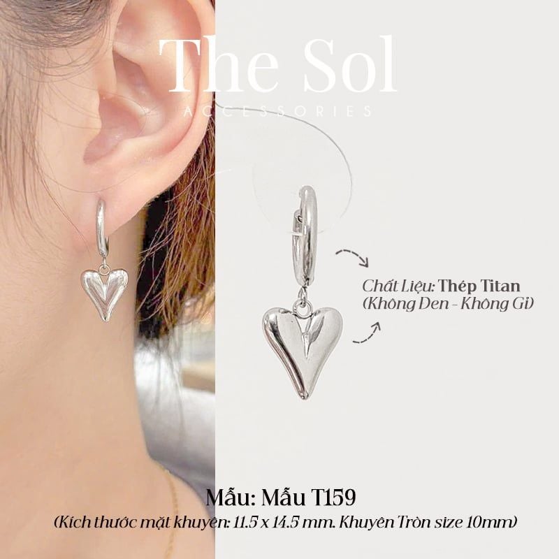  Khuyên Tai Titan Special Heart - Mẫu T159 
