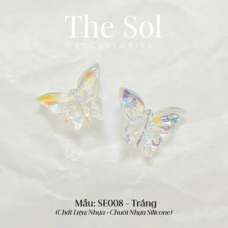  Bông Tai Nhựa Hologram Butterfly 