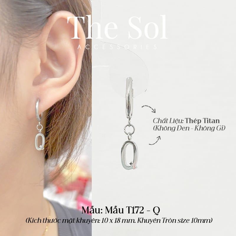  Khuyên Tai Titan The Alphabet - Mẫu T172 