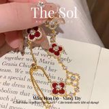  Lắc Tay Dây Rút Hàn Quốc Cỏ 4 Lá Đính Đá Cao Cấp 