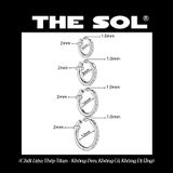  Khuyên Tai Titan Unisex Hoops Tròn Đính Đá 