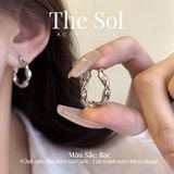  Bông Tai Hàn Quốc Silver Curve 