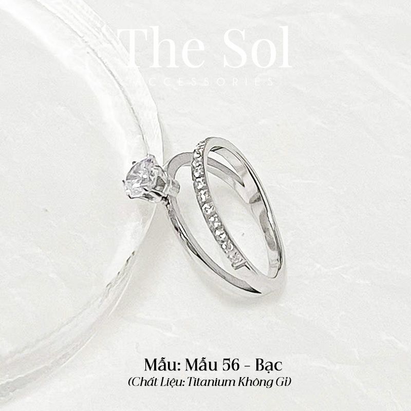  Nhẫn Titan Dot Diamond Line - Mẫu 56 