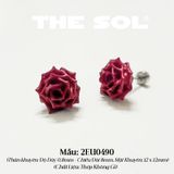  Khuyên Tai Titan Unisex Red Flower [1 CHIẾC] 