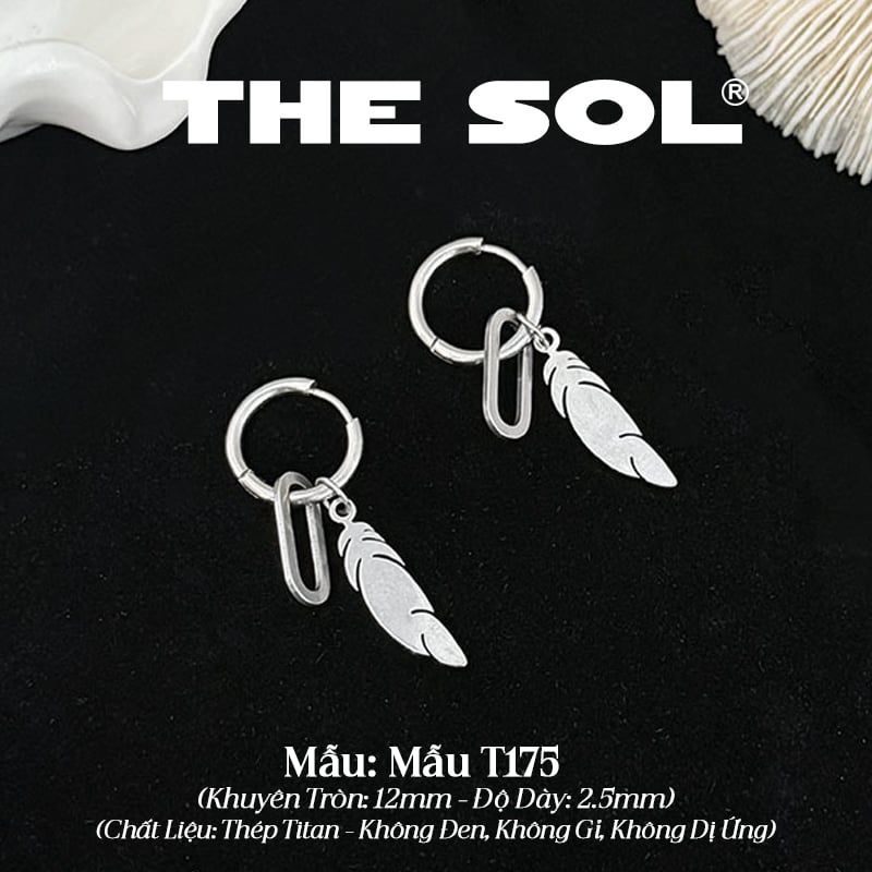  Khuyên Tai Titan Unisex The Feather - Mẫu T175 