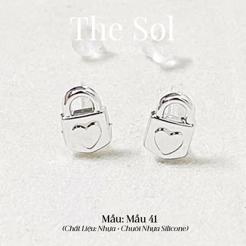  [SHOPEE] Bông Tai Nhựa Nhiều Mẫu Chuôi Su - Màu Bạc 